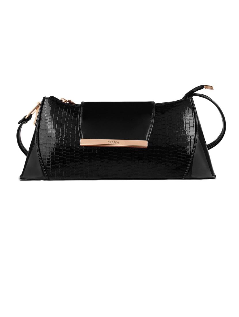 black leatherette sling bag - 21296613 -  Zoom Image - 0