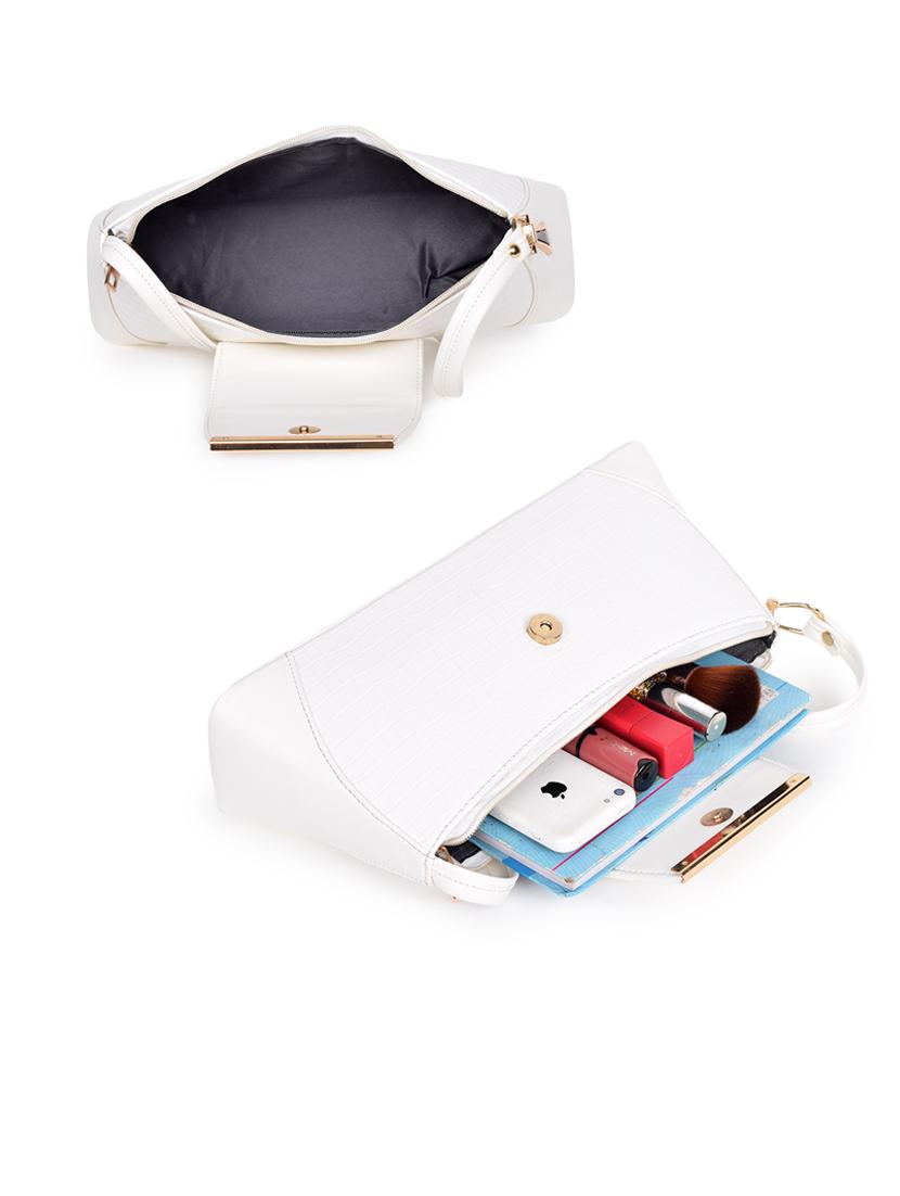 white leatherette sling bag - 21296616 - Standard Image - 1