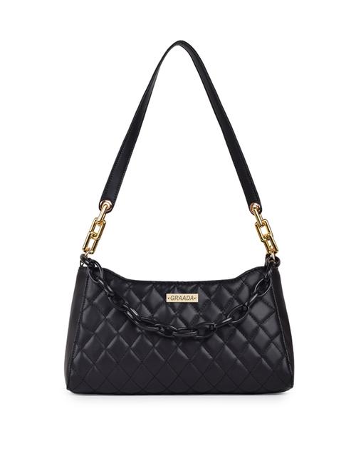 black leatherette sling bag - 21296622 - Standard Image - 0