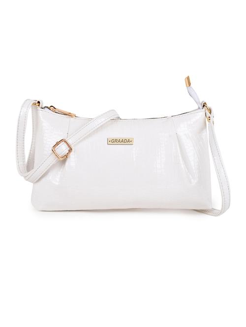 white leatherette sling bag - 21296628 -  Standard Image - 0