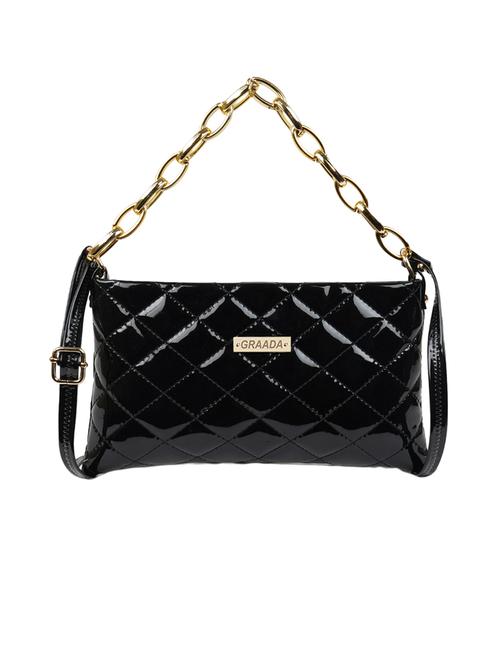 black leatherette (pu) sling bag - 21296639 -  Standard Image - 0