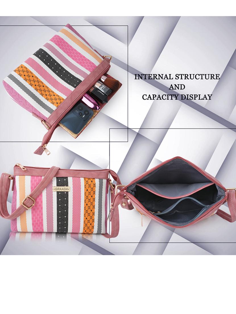 pink leatherette sling bag - 21296662 - Standard Image - 1