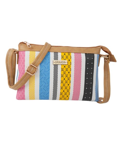 tan leatherette (pu) sling bag - 21296663 - Standard Image - 0