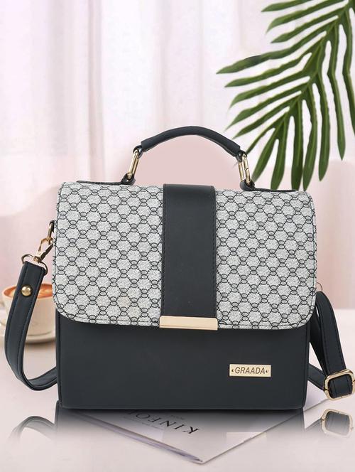 black leatherette sling bag - 21296664 - Standard Image - 0