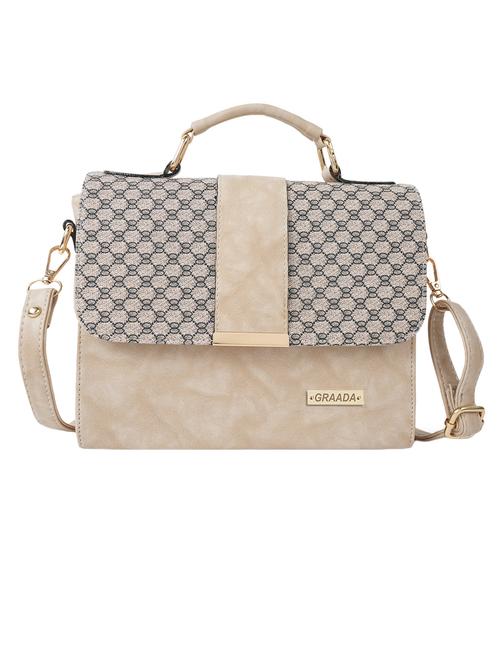 beige leatherette sling bag - 21296666 - Standard Image - 0