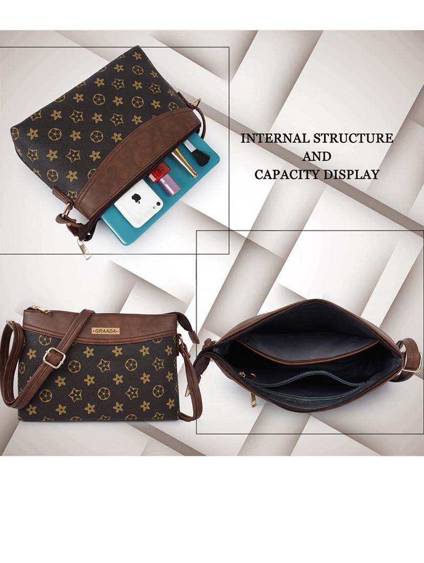 brown leatherette (pu) sling bag - 21296675 - Standard Image - 1