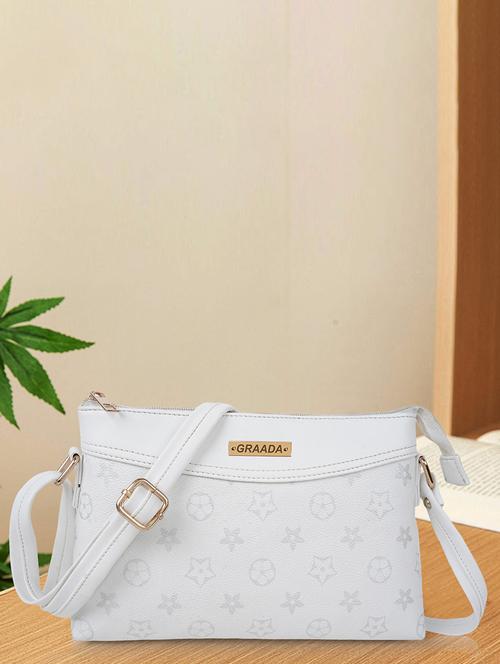 white leatherette (pu) sling bag - 21296677 - Standard Image - 0