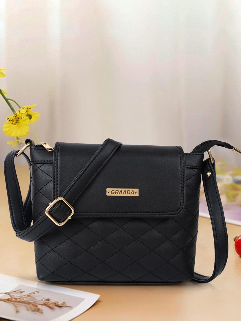 black leatherette sling bag - 21296678 -  Zoom Image - 0