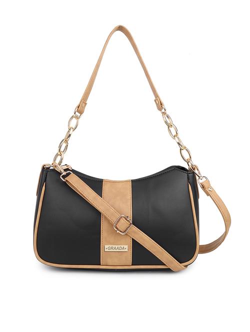 black leatherette sling bag - 21296682 -  Standard Image - 0