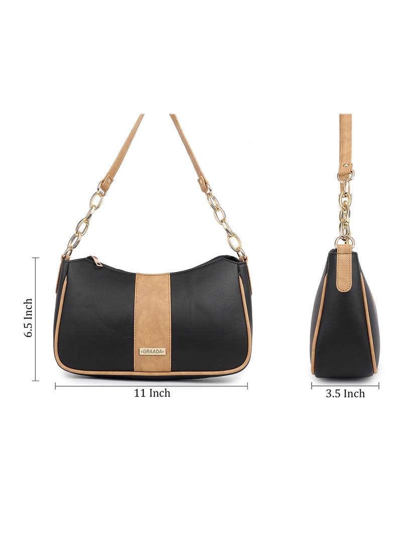 black leatherette sling bag - 21296682 -  Standard Image - 1