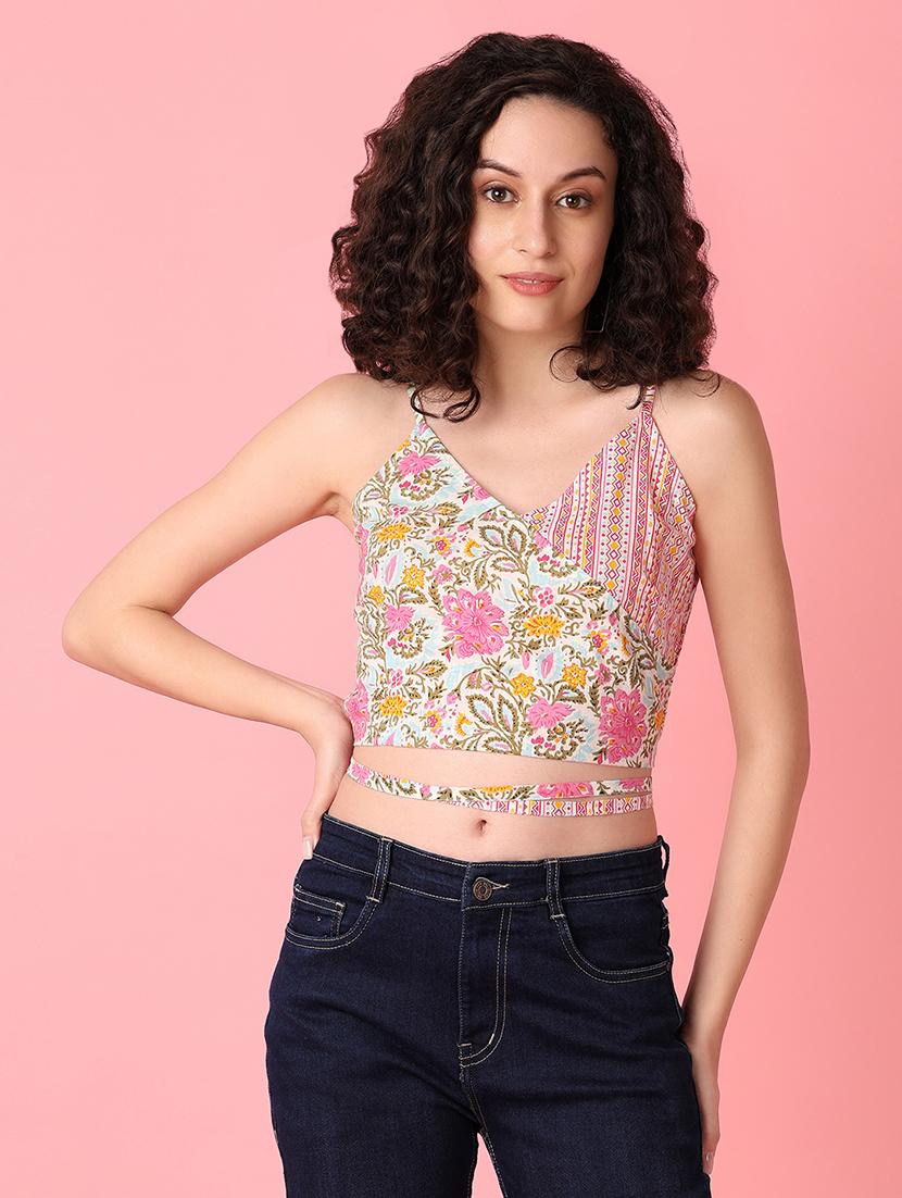 women multi coloured cotton crop top - 21296837 -  Zoom Image - 0