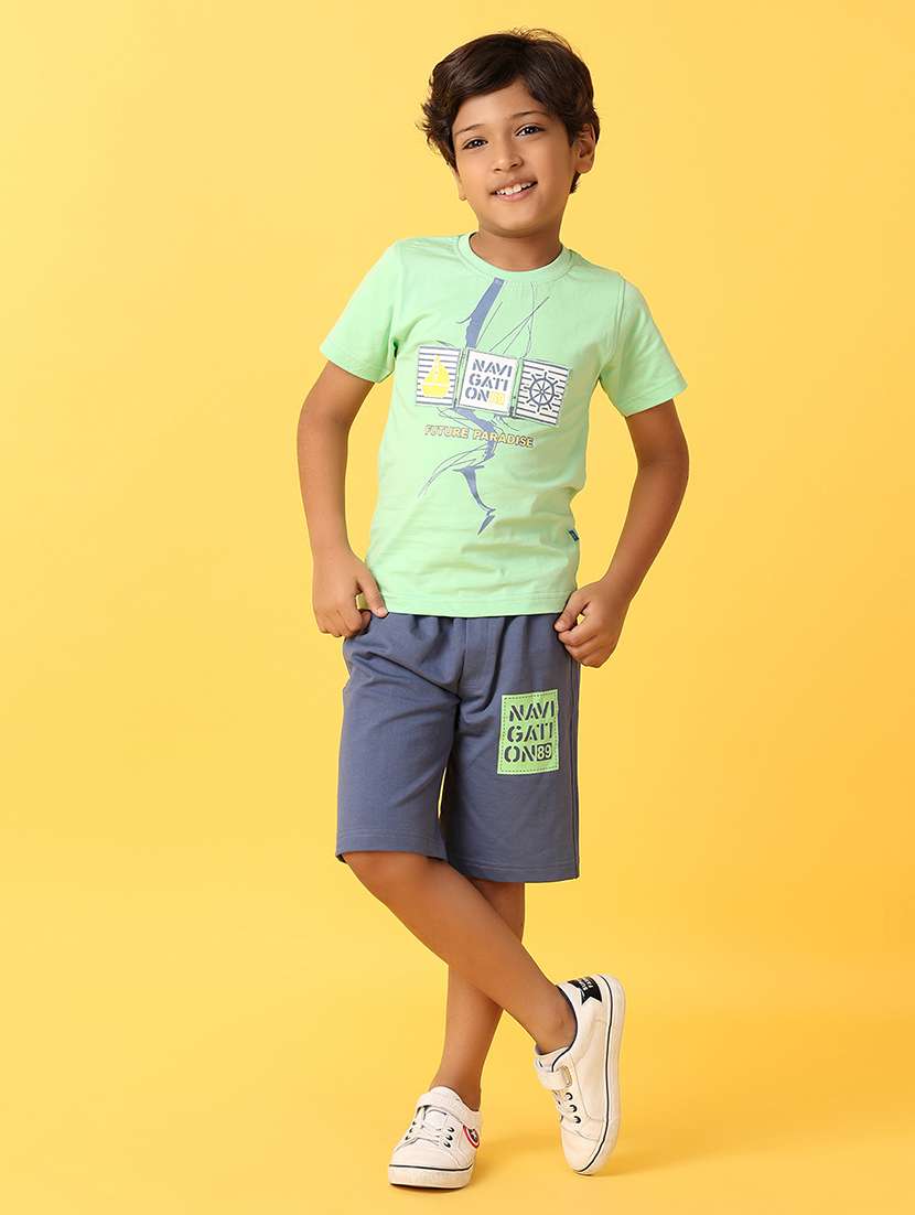 boys printed cotton shorts twin set - 21296847 -  Standard Image - 1