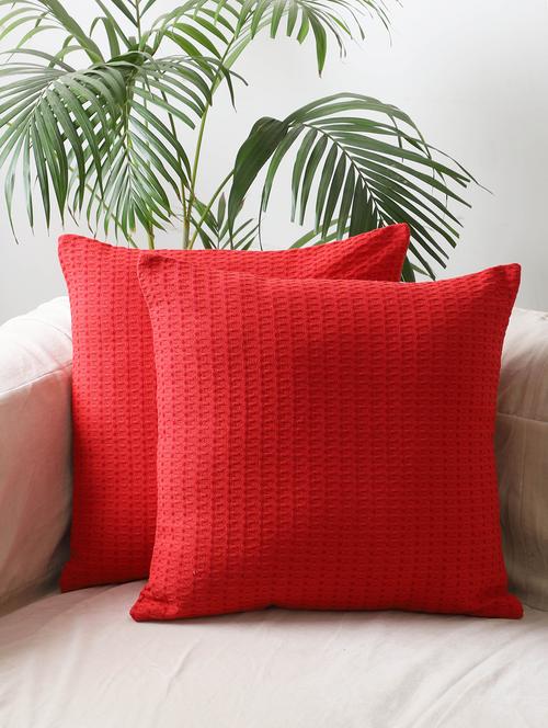 set of 2 red cushion covers - 21297247 - Standard Image - 0