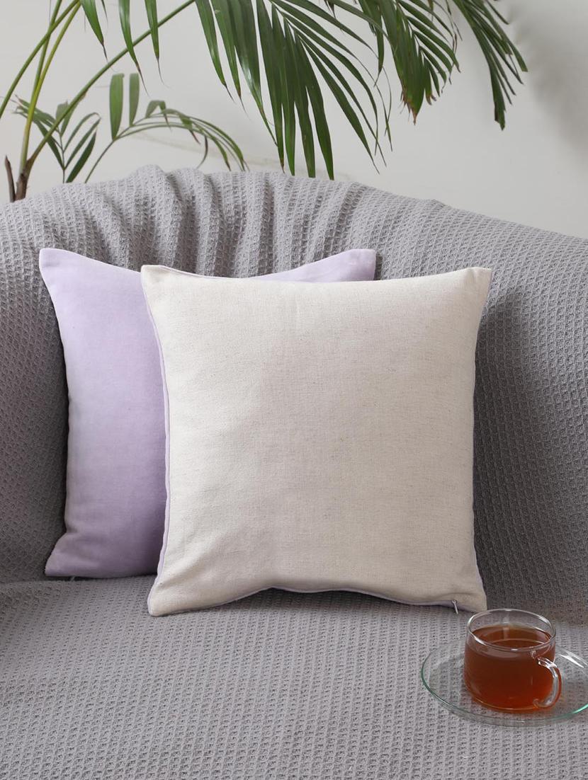set of 2 purple cushion covers