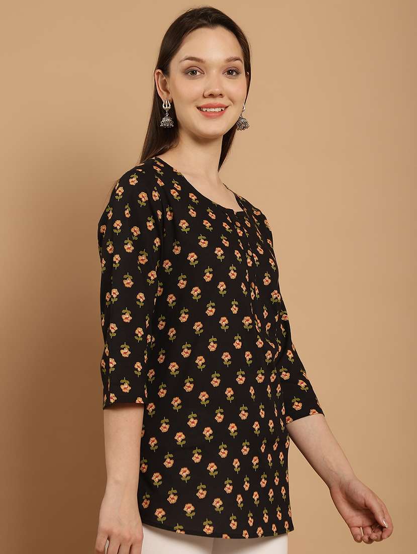 black cotton regular top - 21297463 -  Standard Image - 1
