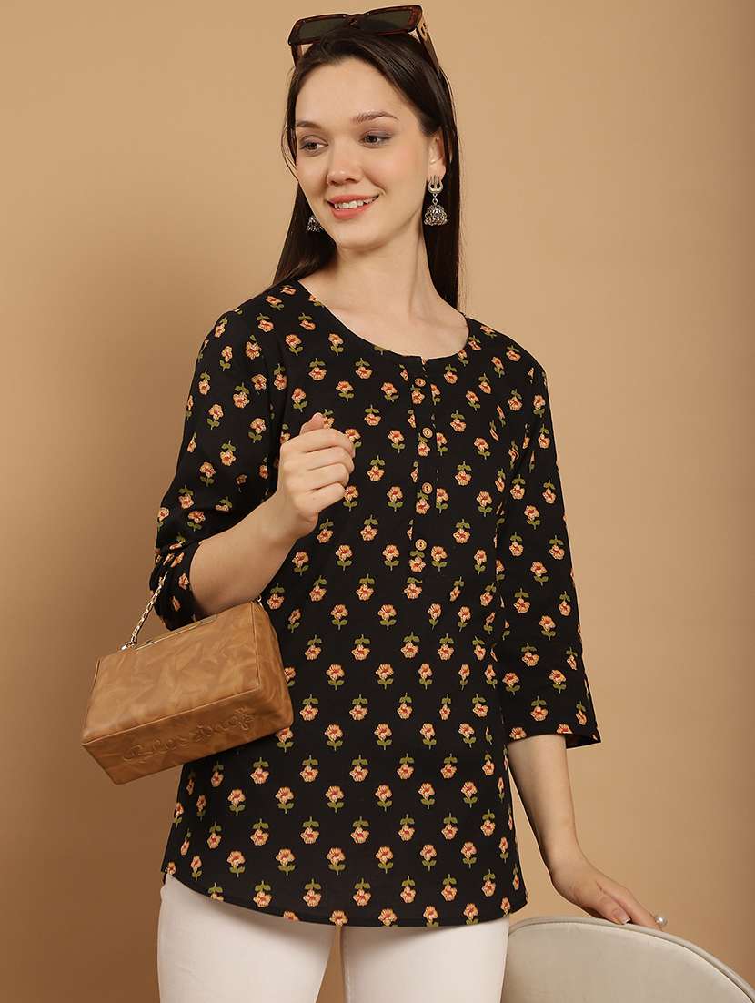 black cotton regular top - 21297463 -  Standard Image - 4