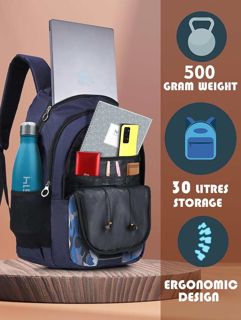 blue polyester regular backpack - 21300955 - Standard Image - 4