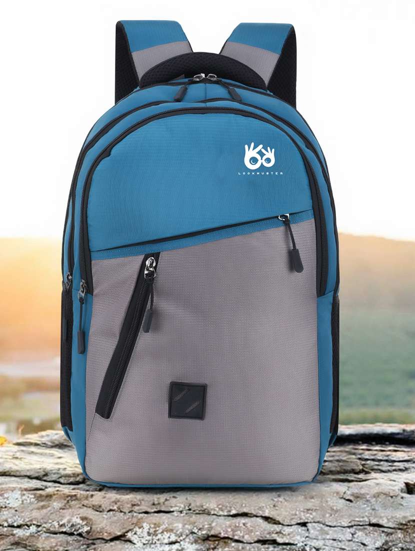 men color block laptop backpack