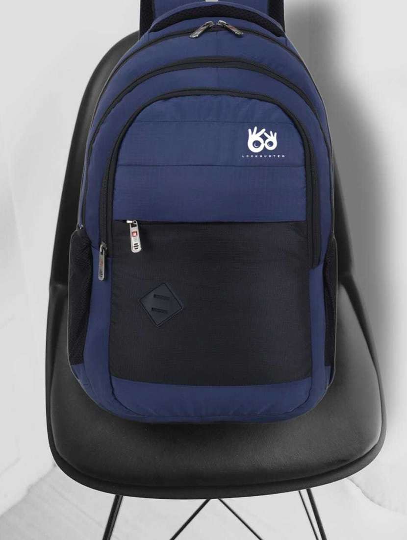men color block laptop backpack
