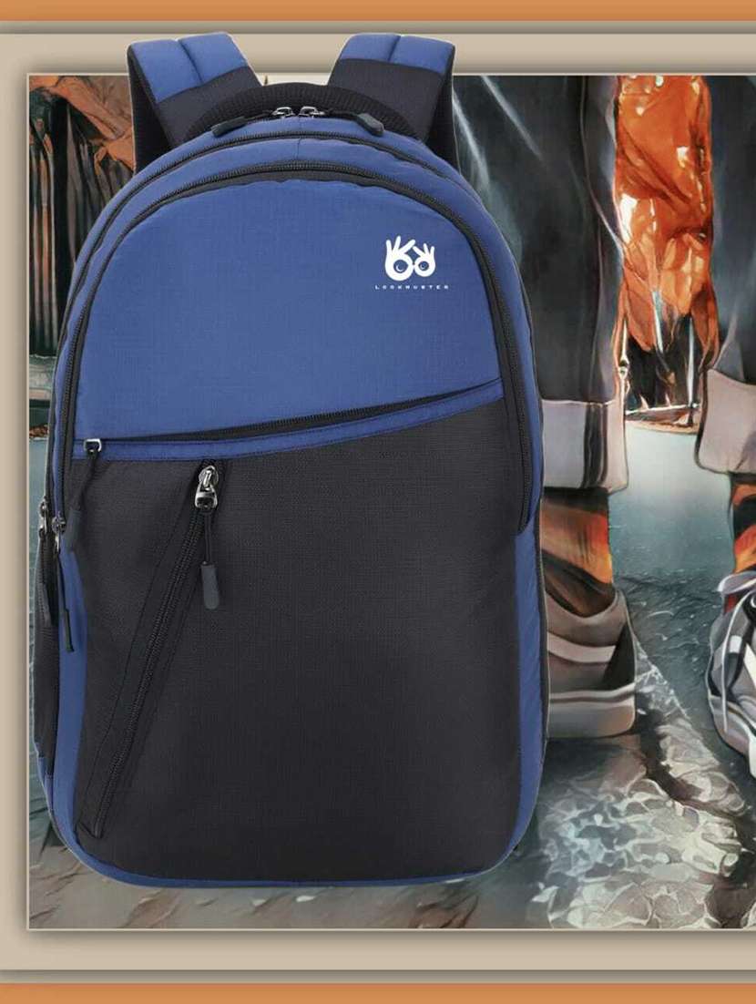 men color block laptop backpack