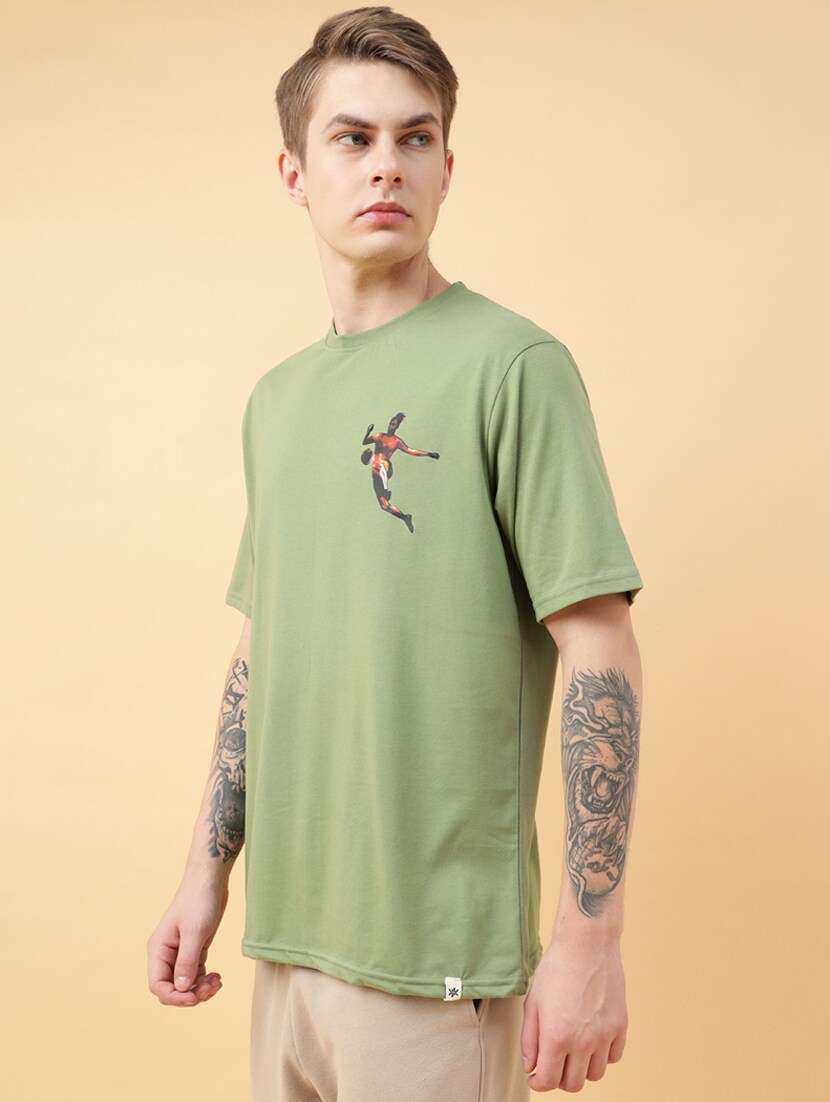 men back print oversized short sleeves t-shirt - 21303633 -  Standard Image - 4