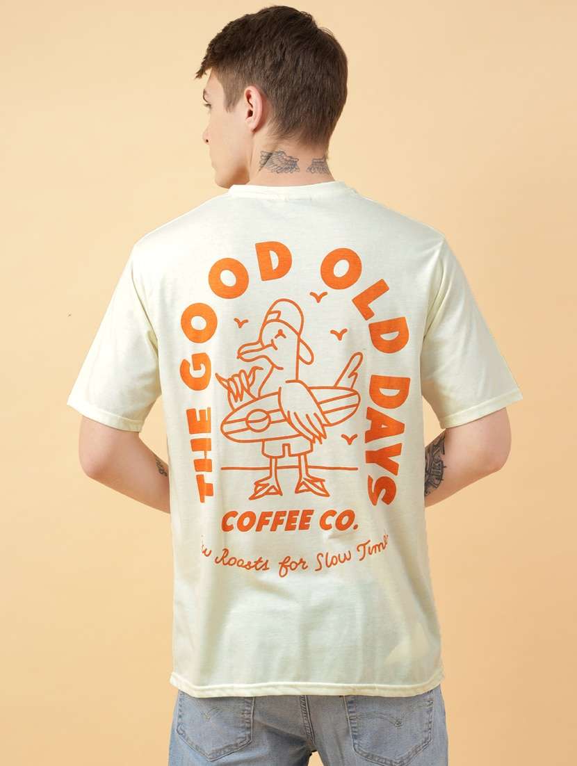 men back print oversized short sleeves t-shirt