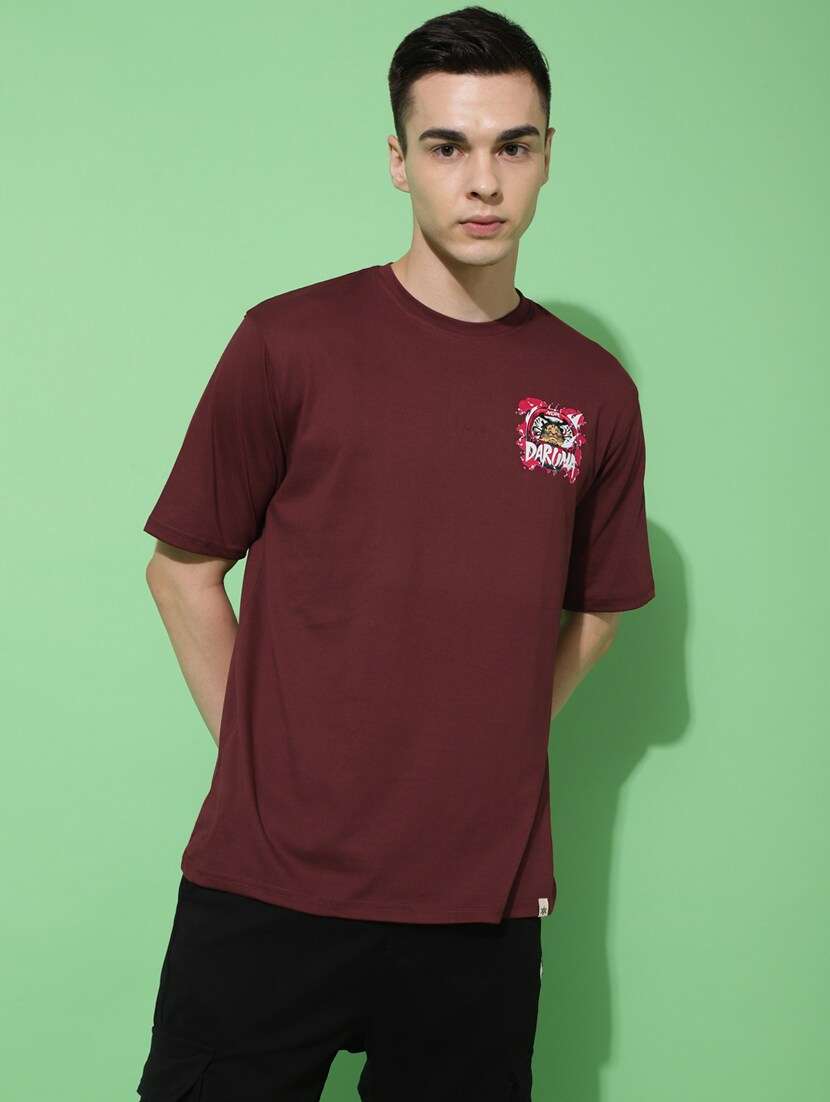 men back print oversized short sleeves t-shirt - 21303649 -  Standard Image - 4