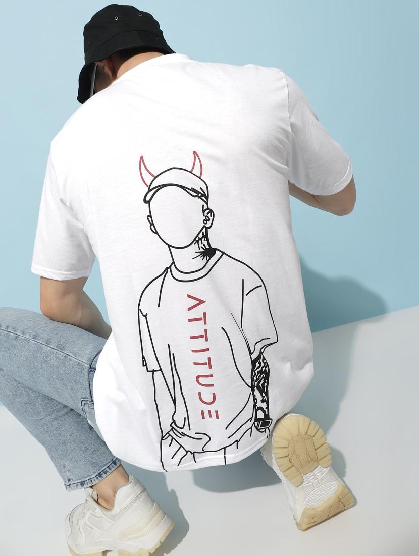 men back print oversized short sleeves t-shirt - 21303650 -  Standard Image - 1