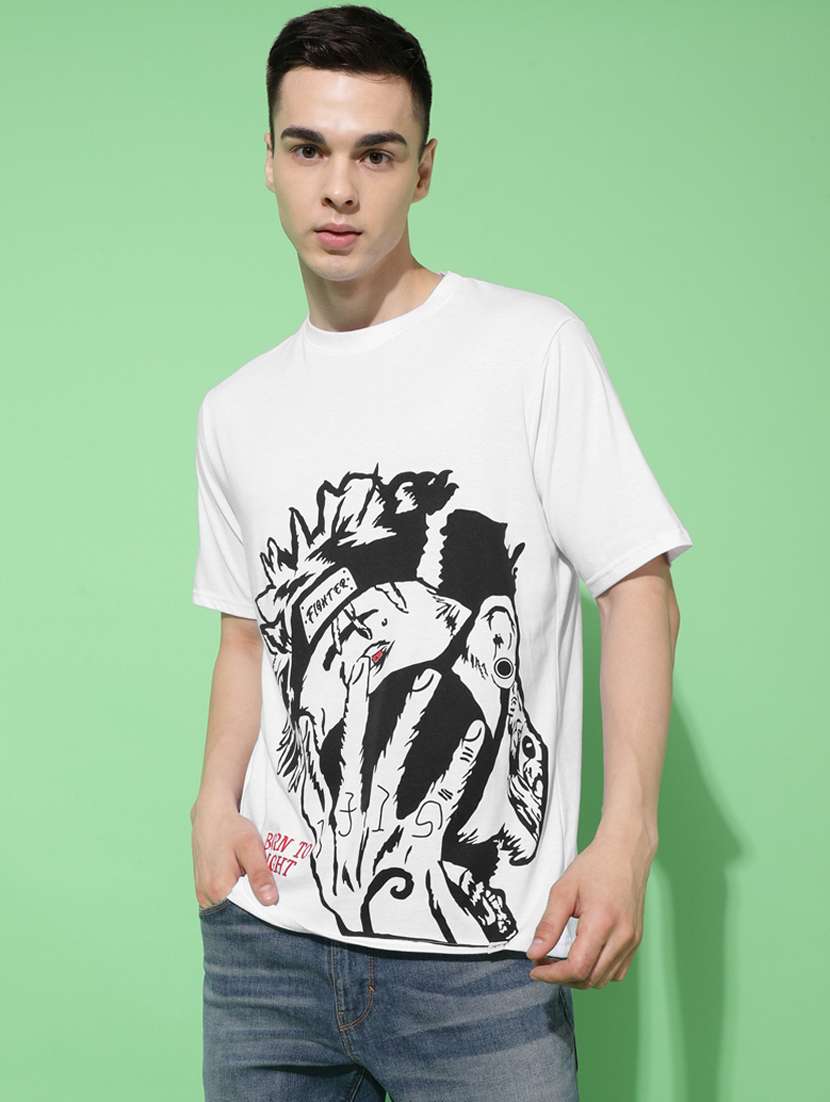 men back print oversized short sleeves t-shirt - 21303654 - Standard Image - 4