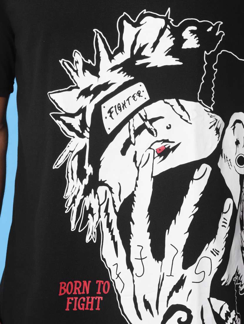 men front & back print oversized short sleeves t-shirt - 21303655 -  Standard Image - 6