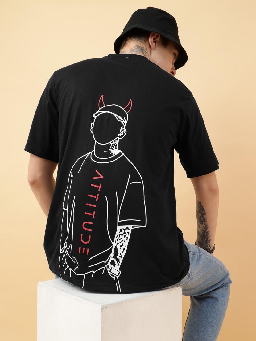 men back print oversized short sleeves t-shirt - 21303658 - Standard Image - 1