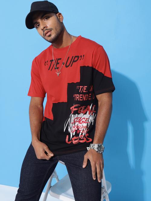 men front & back printed oversized short sleeves t-shirt - 21303661 - Standard Image - 0
