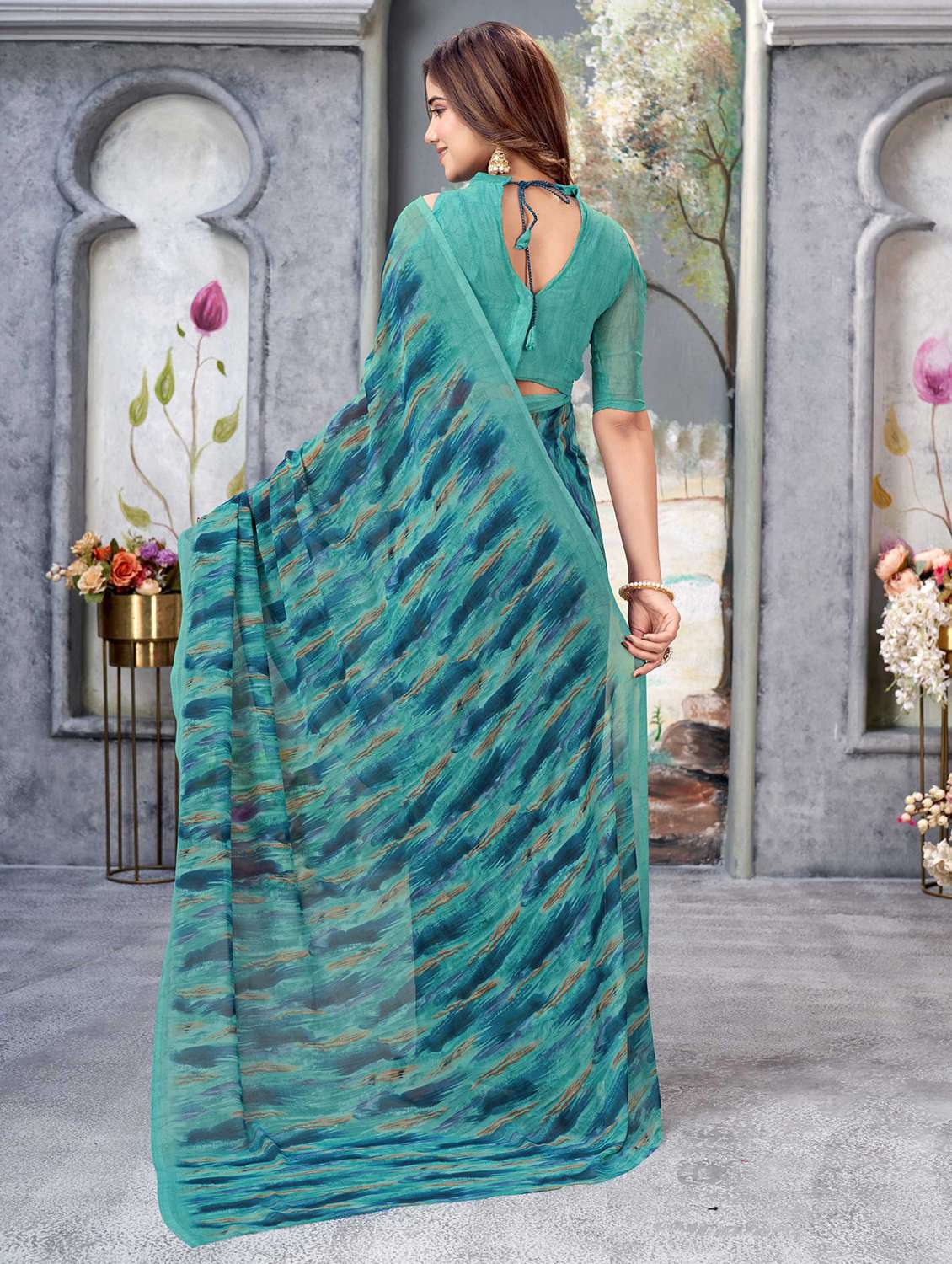 women printed saree - 21303696 - Standard Image - 1