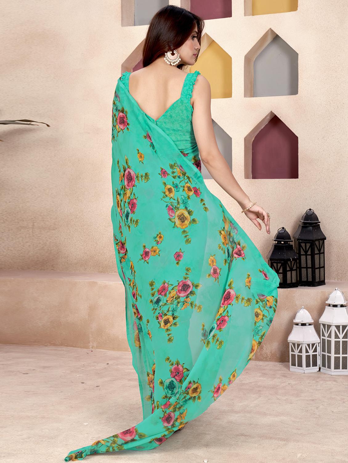 women floral printed saree - 21303716 -  Standard Image - 1