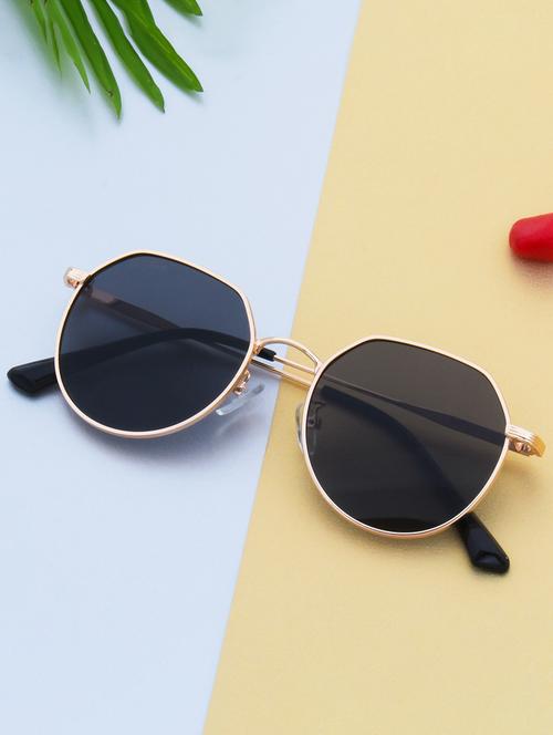 ted smith grey round sunglasses for men women | half rim & metal frame | medium to large face ( 56-16-142 ) - 21303730 - Standard Image - 0