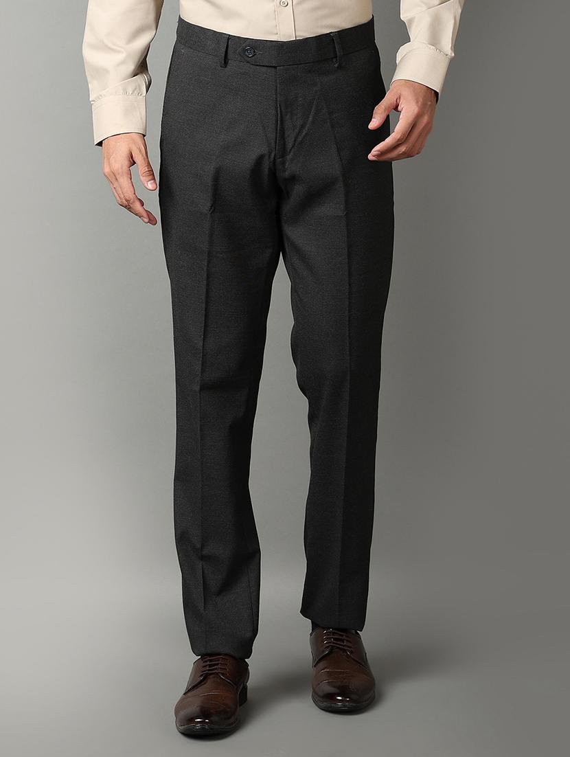 men mid rise solid flat front formal trouser - 21303758 -  Zoom Image - 0