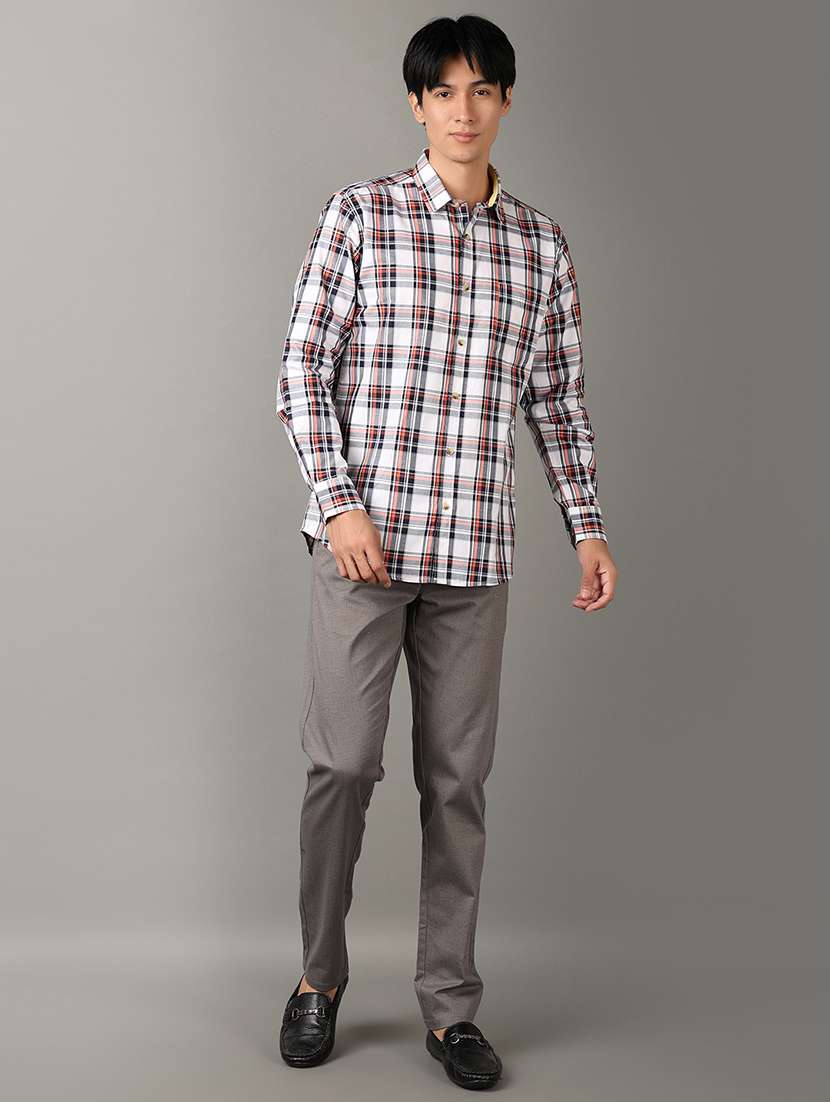 men long sleeves checkered casual shirt - 21303791 -  Standard Image - 4