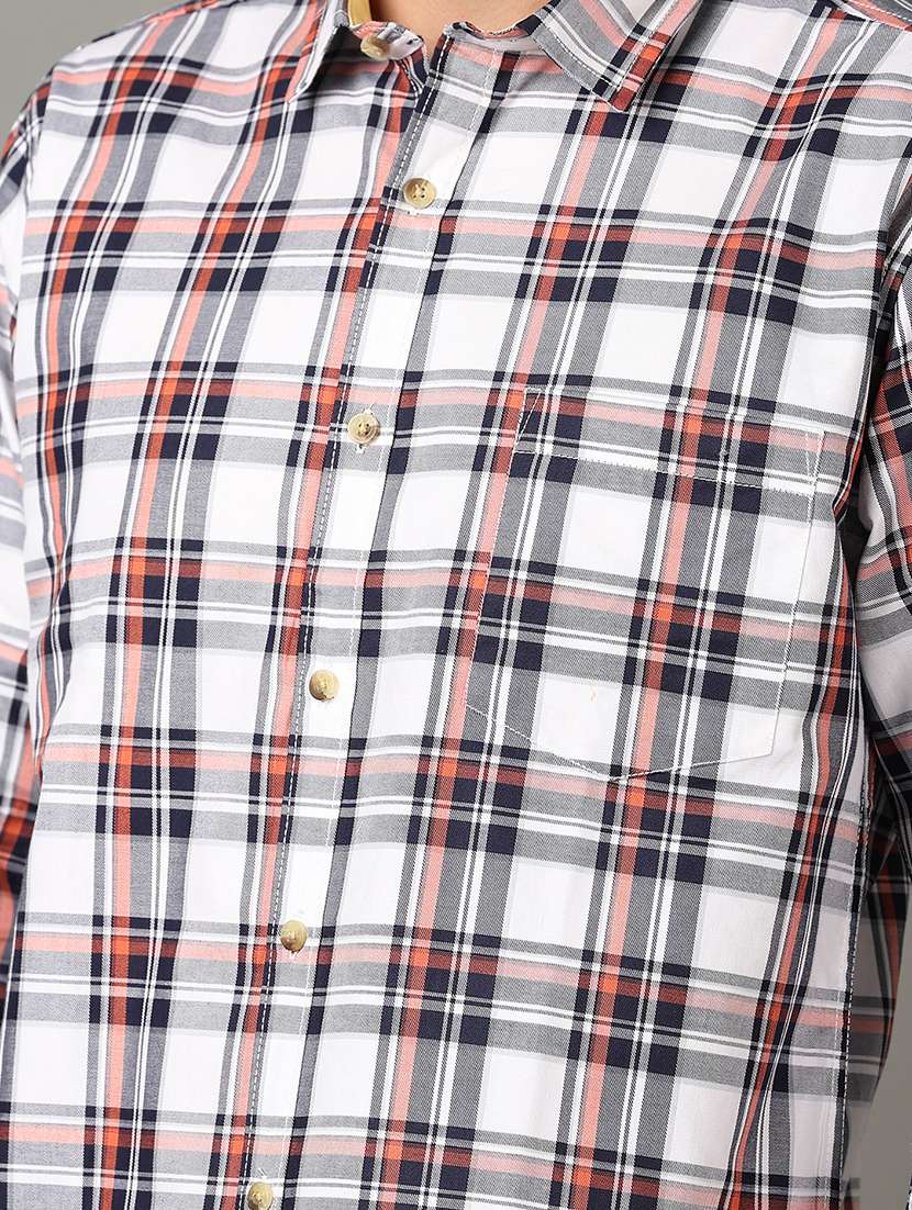 men long sleeves checkered casual shirt - 21303791 -  Standard Image - 6