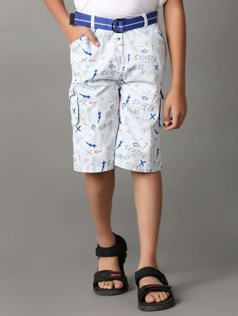 boys mid-rise printed three-fourth