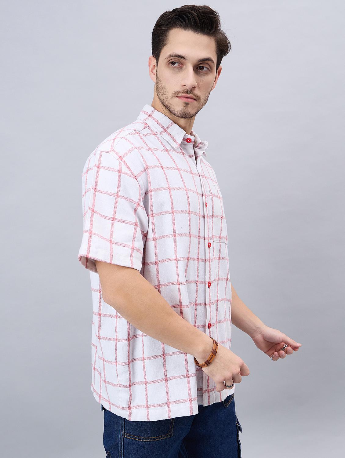 white checkered cotton casual shirt - 21303889 -  Standard Image - 1