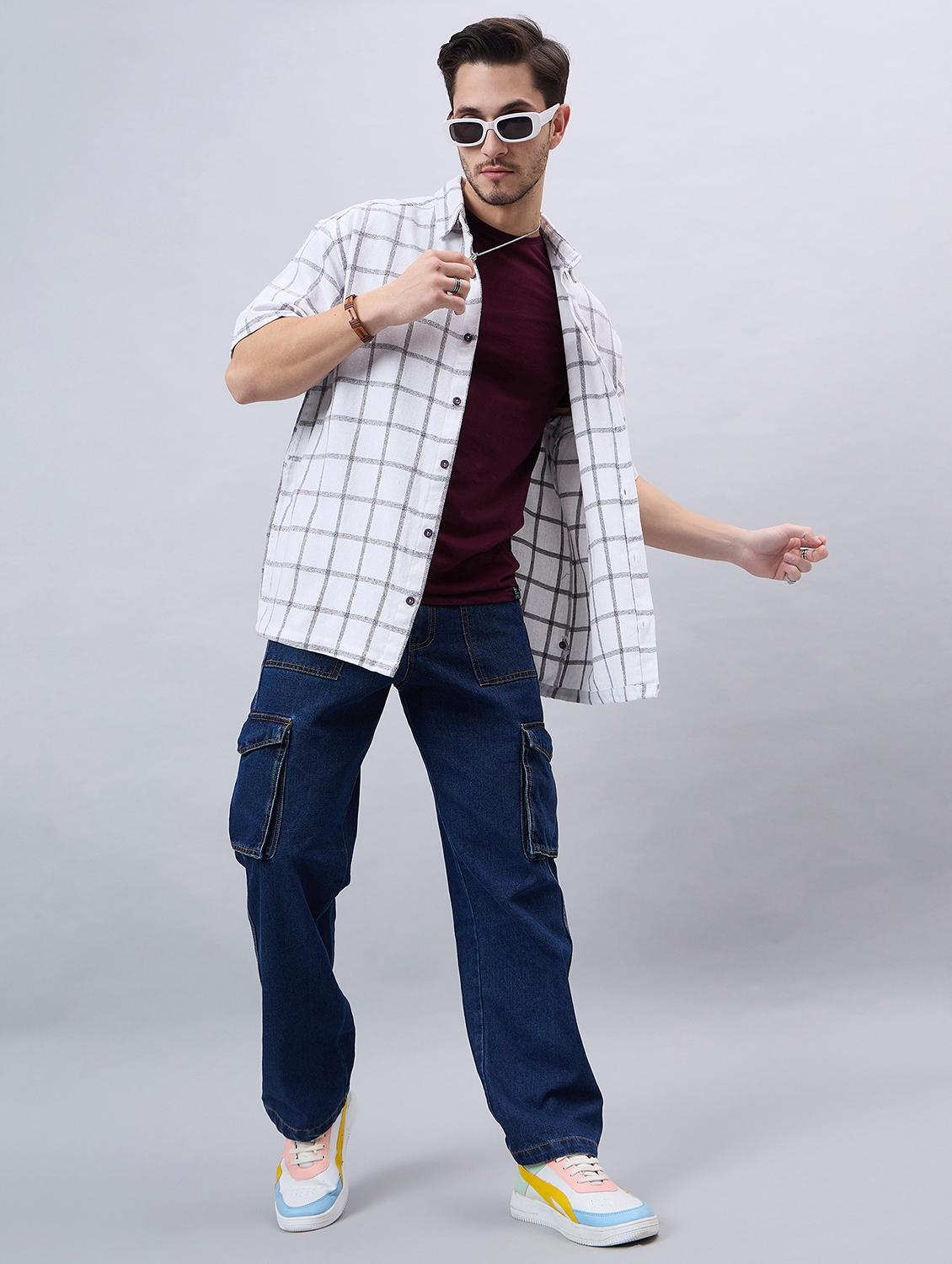white checkered cotton casual shirt - 21303890 - Standard Image - 4