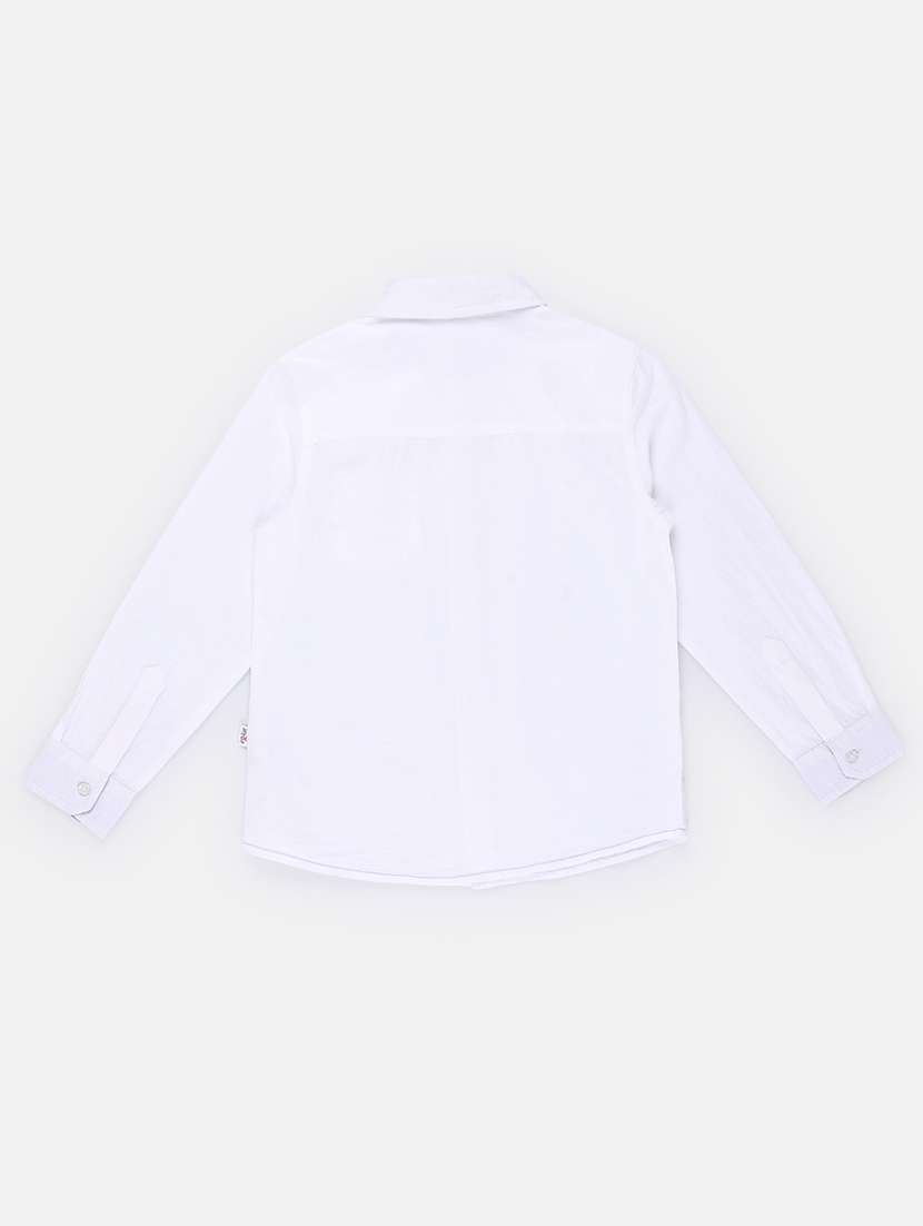 white solid cotton shirt - 21304028 -  Standard Image - 1