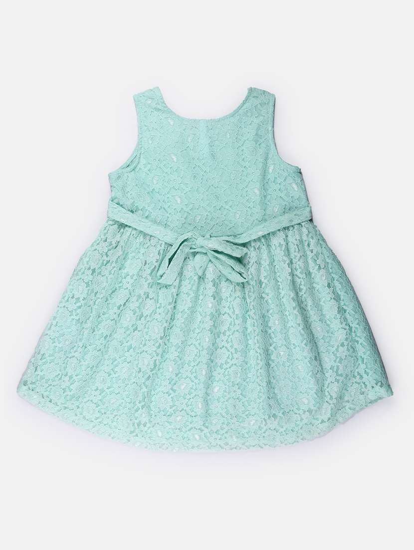 sea green lace work frock - 21304034 - Standard Image - 1