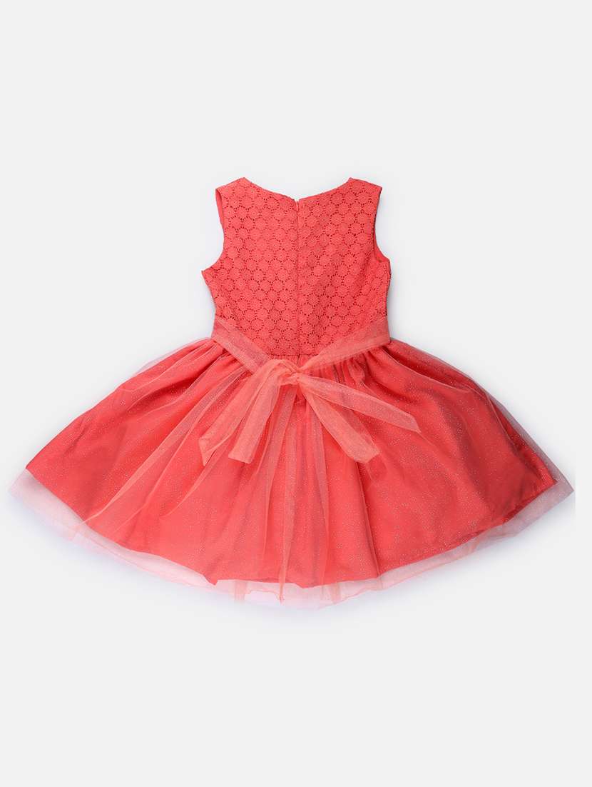 kids orange cotton frock - 21304035 -  Standard Image - 1
