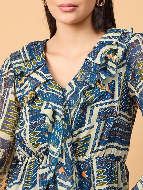 off white printed polyester romper - 21304042 - Standard Image - 4