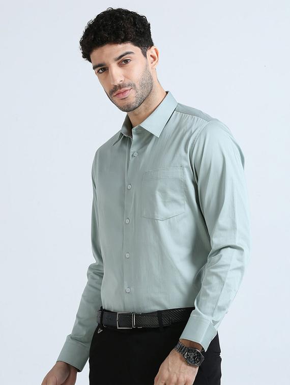 men long sleeved solid formal shirt - 21304043 - Standard Image - 1
