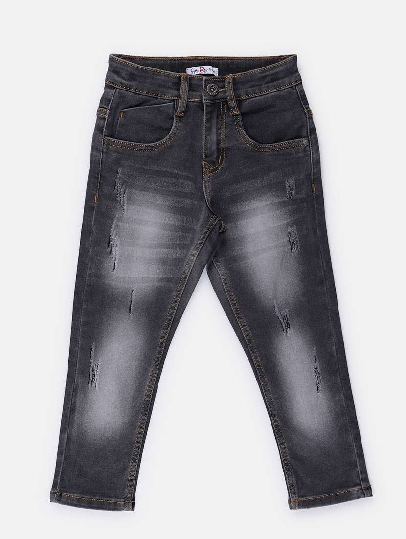 kids grey denim washed jeans