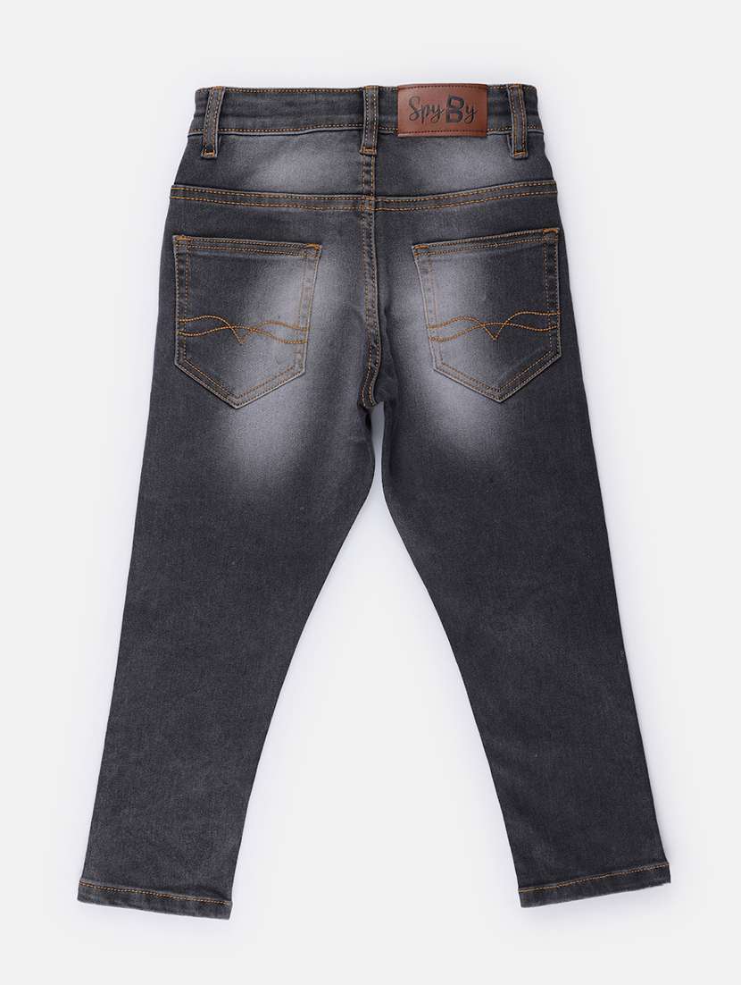 kids grey denim washed jeans - 21304109 -  Standard Image - 1