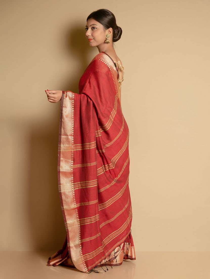 women self design handloom saree with blouse - 21304145 -  Standard Image - 1