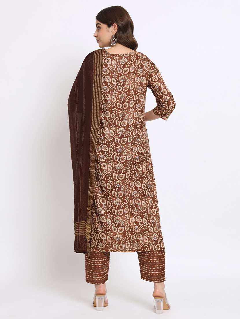 women three quarter sleeve kurta pant with dupatta set - 21304166 -  Standard Image - 4